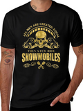 Mens Snowmobiles Graphic Black T-Shirt