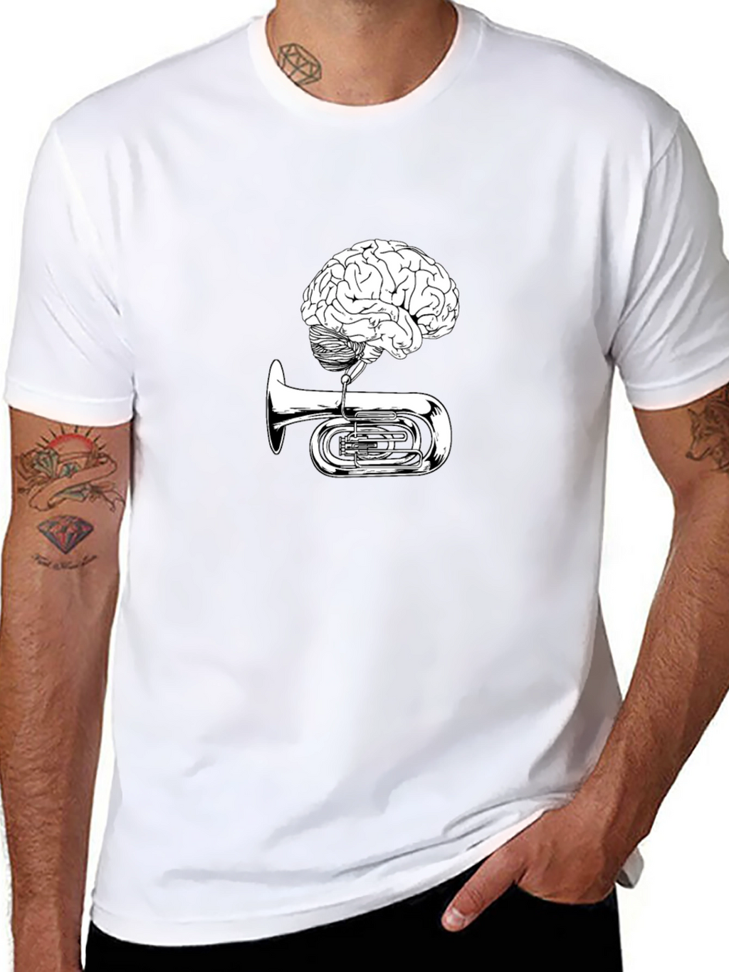 Brain Tuba Graphic Tee - Musical Mind T-Shirt
