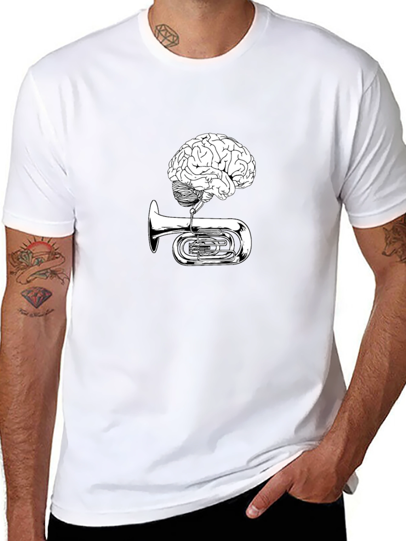 Brain Tuba Graphic Tee - Musical Mind T-Shirt