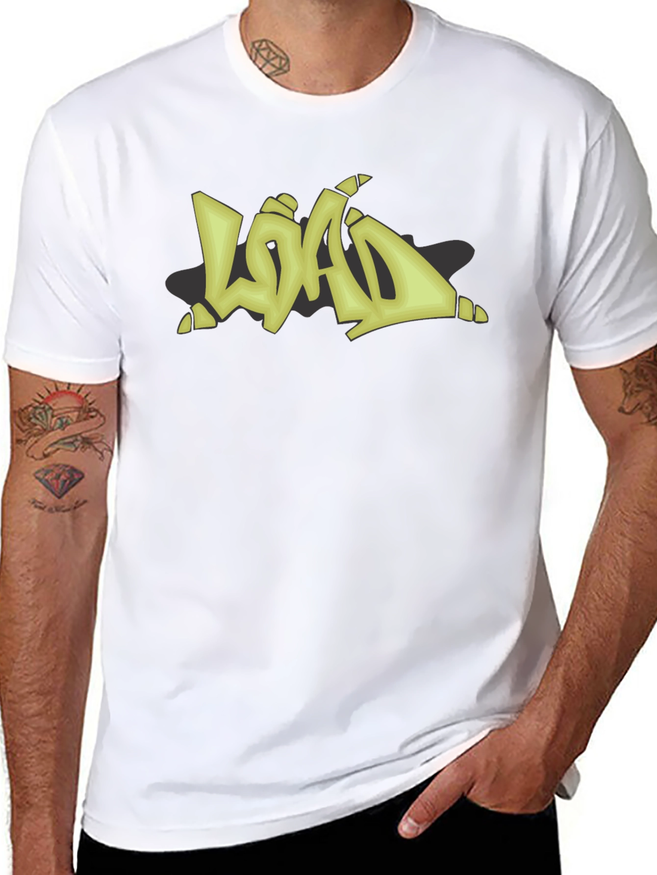 Graffiti Style LOAD Graphic Black T-Shirt