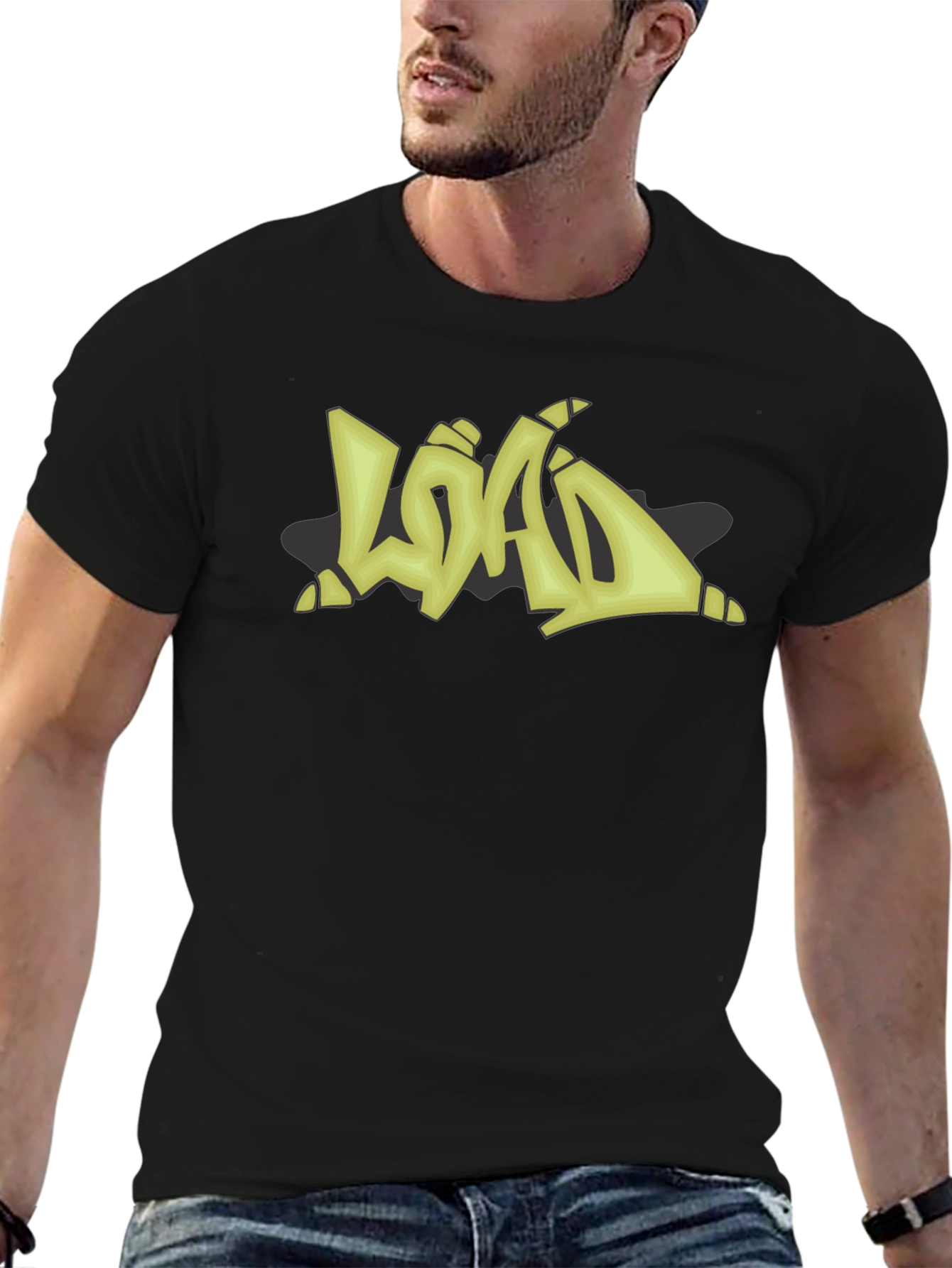 Graffiti Style LOAD Graphic Black T-Shirt