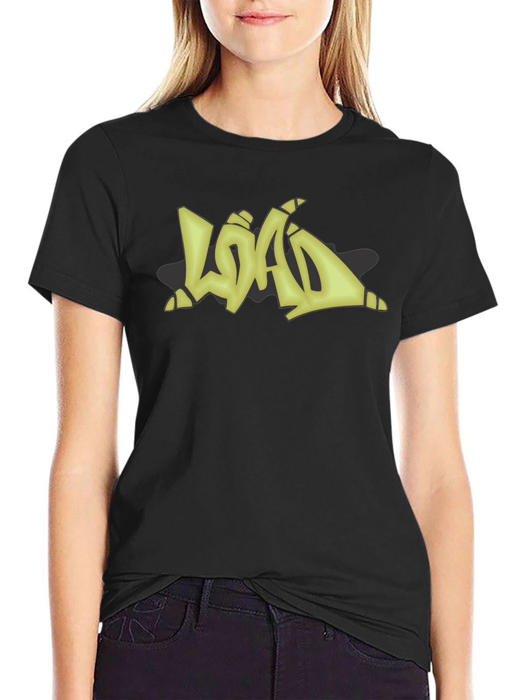 Graffiti Style LOAD Graphic Black T-Shirt