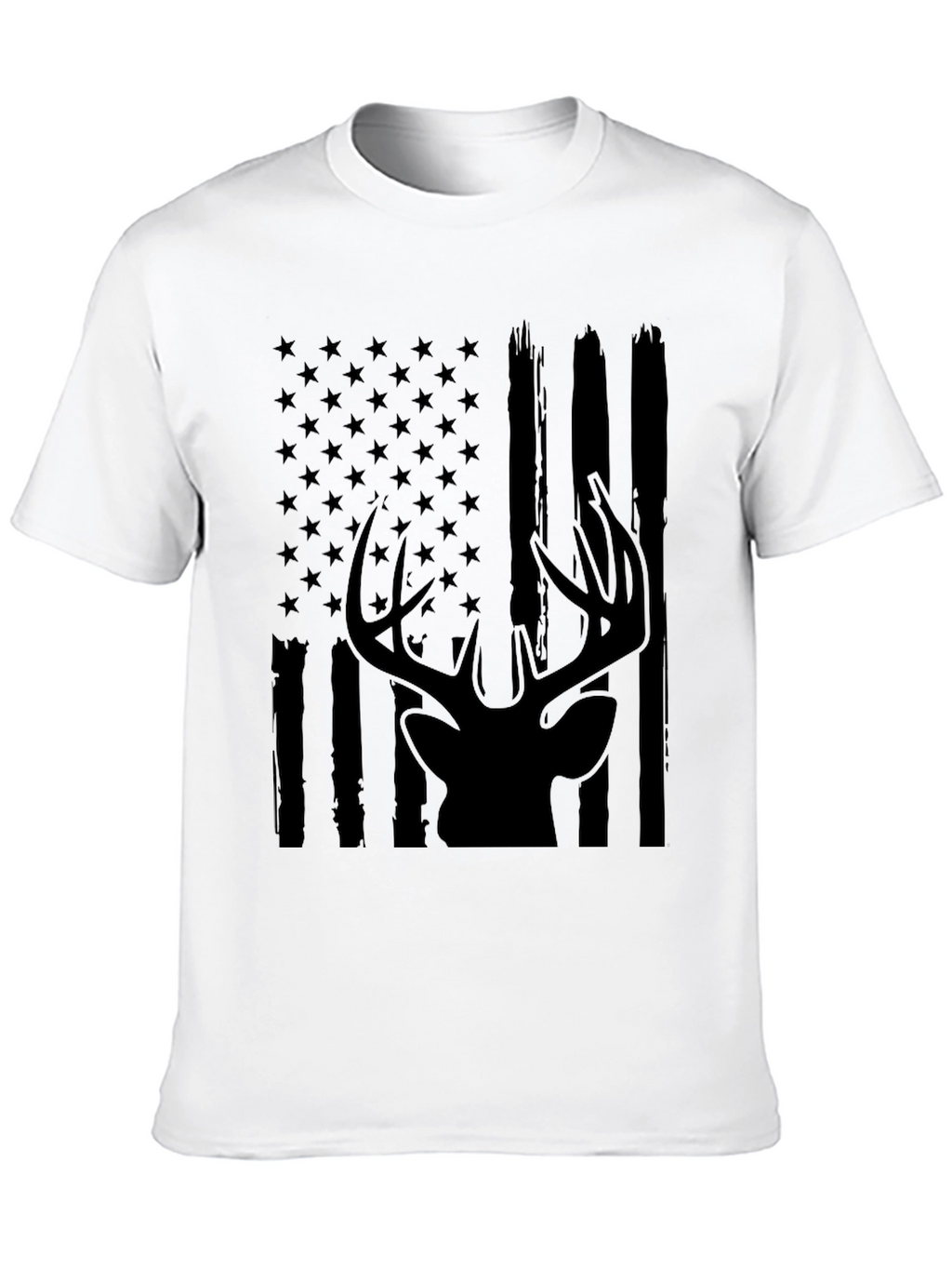 Mens American Flag Deer Graphic Tee