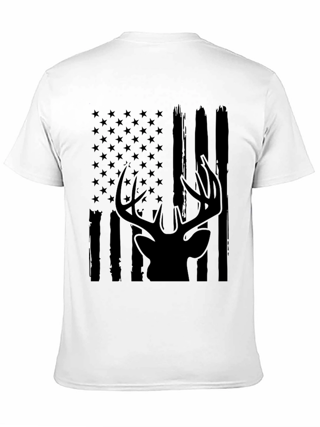 Mens American Flag Deer Graphic Tee