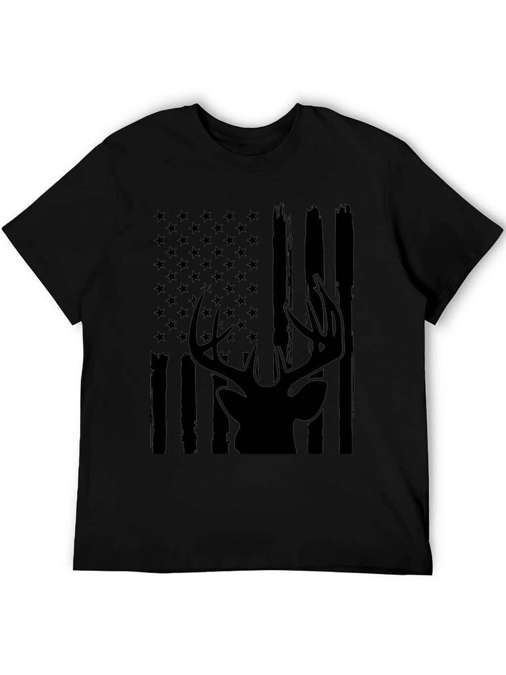 Mens American Flag Deer Graphic Tee