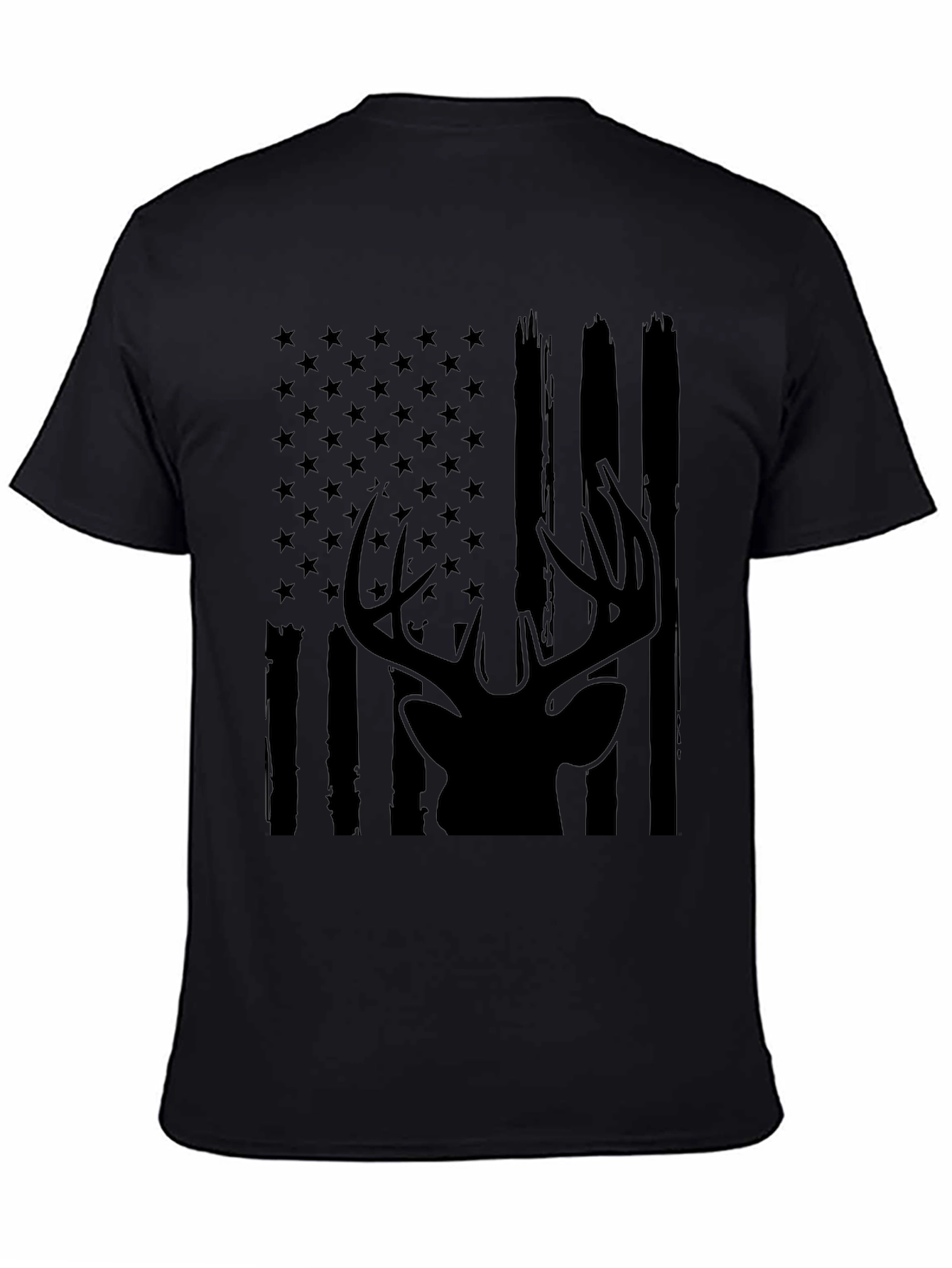 Mens American Flag Deer Graphic Tee