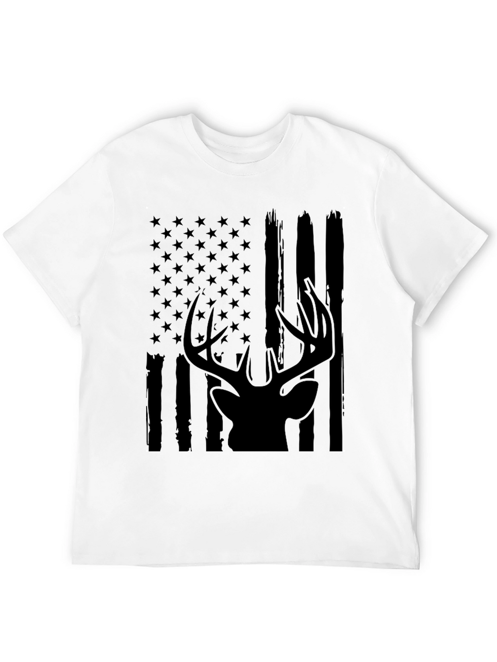 Mens American Flag Deer Graphic Tee