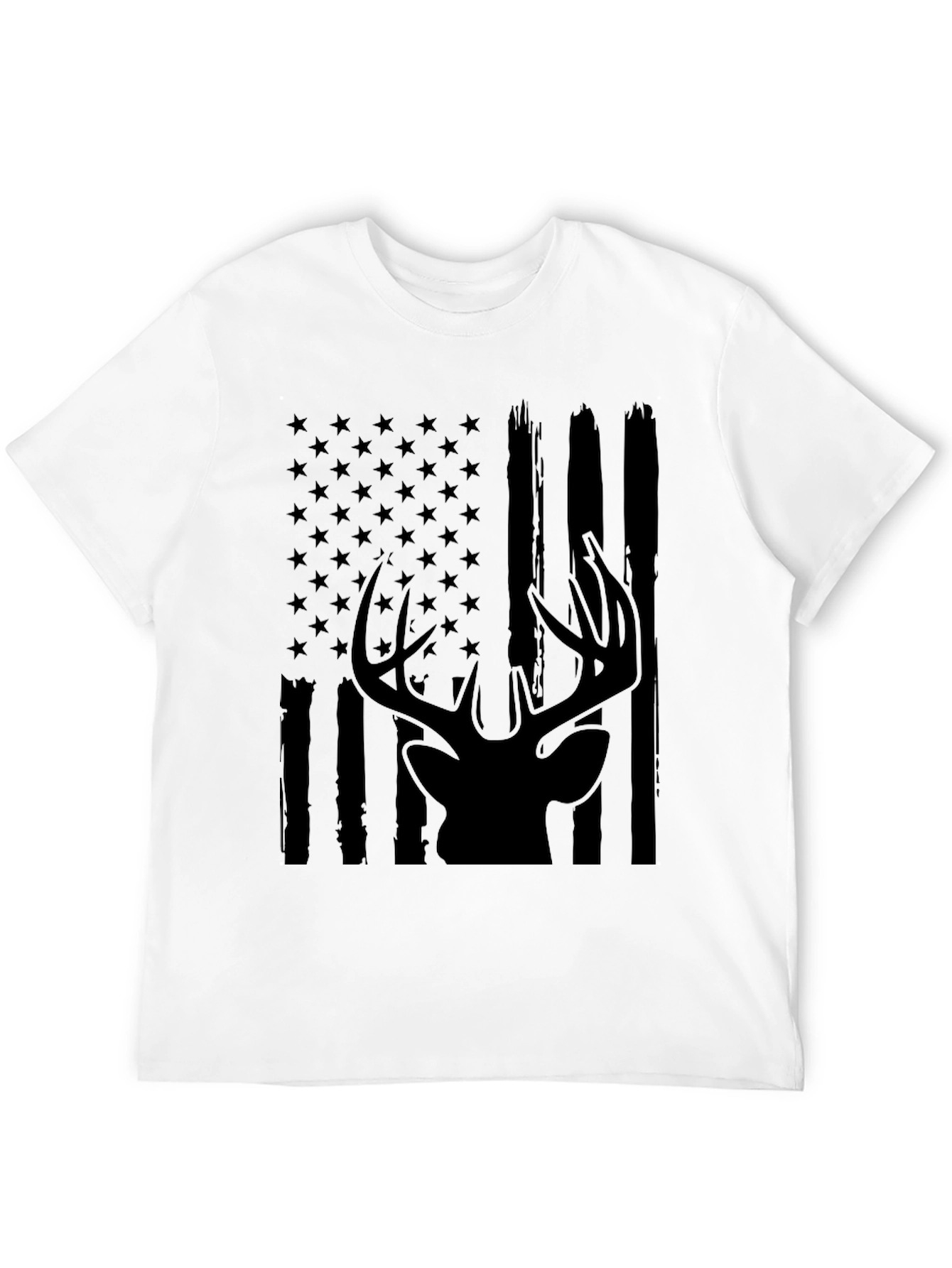 Mens American Flag Deer Graphic Tee