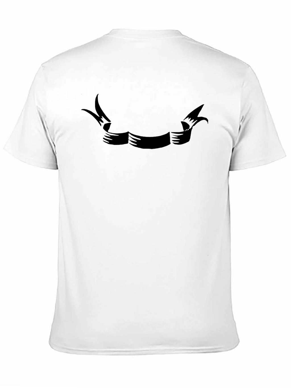 Mens Black Graphic Ribbon Banner T-Shirt