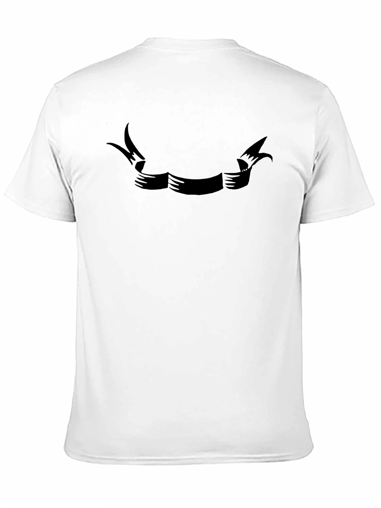 Mens Black Graphic Ribbon Banner T-Shirt