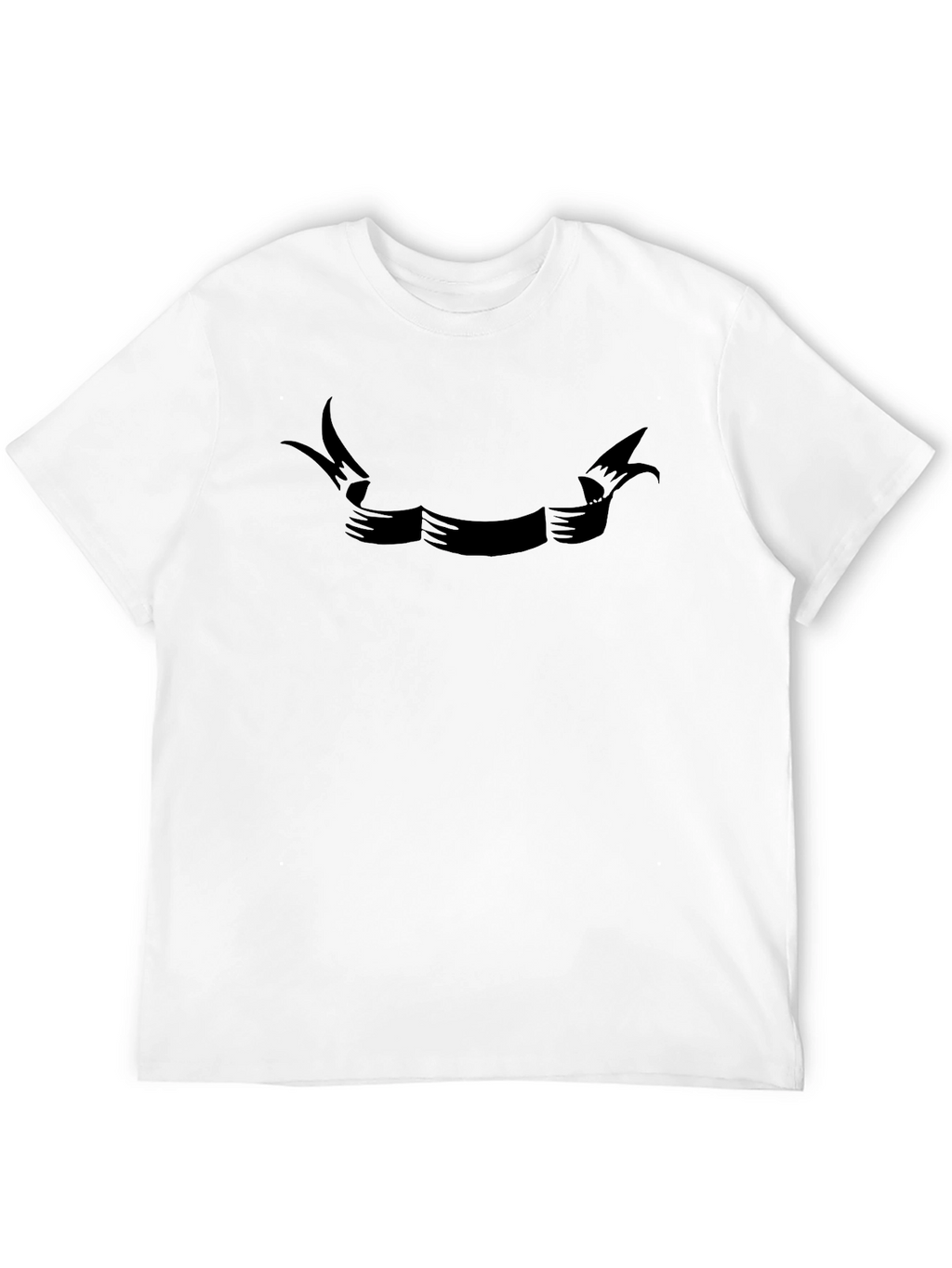 Mens Black Graphic Ribbon Banner T-Shirt