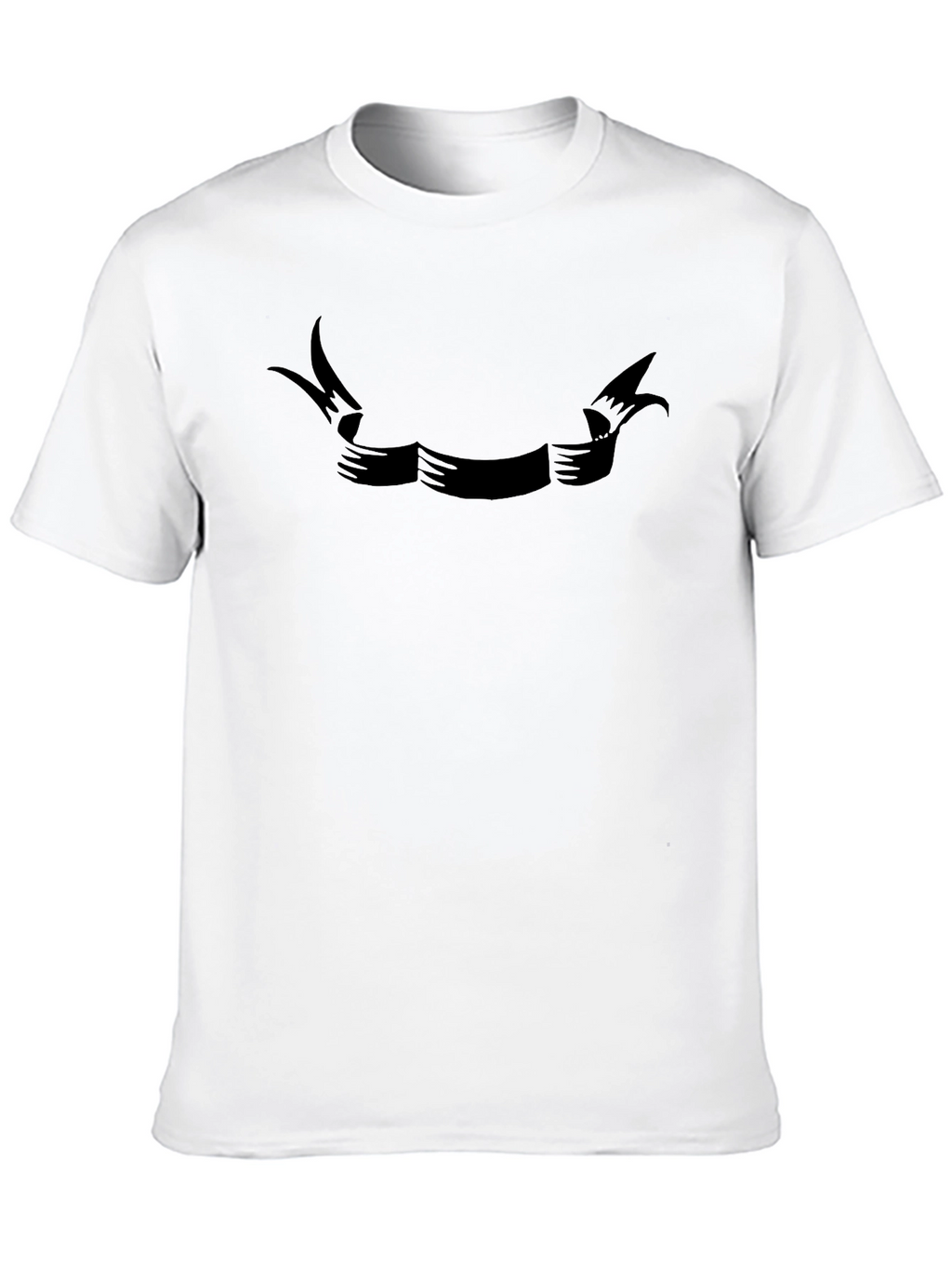 Mens Black Graphic Ribbon Banner T-Shirt
