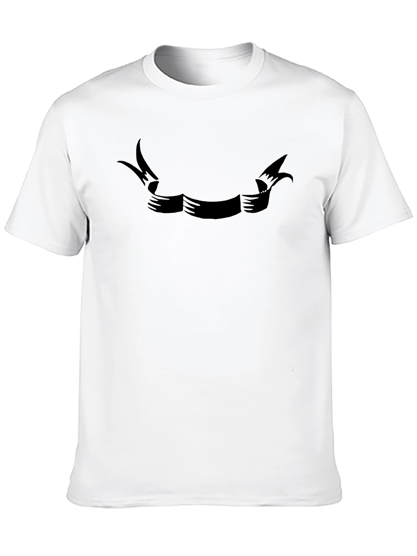 Mens Black Graphic Ribbon Banner T-Shirt