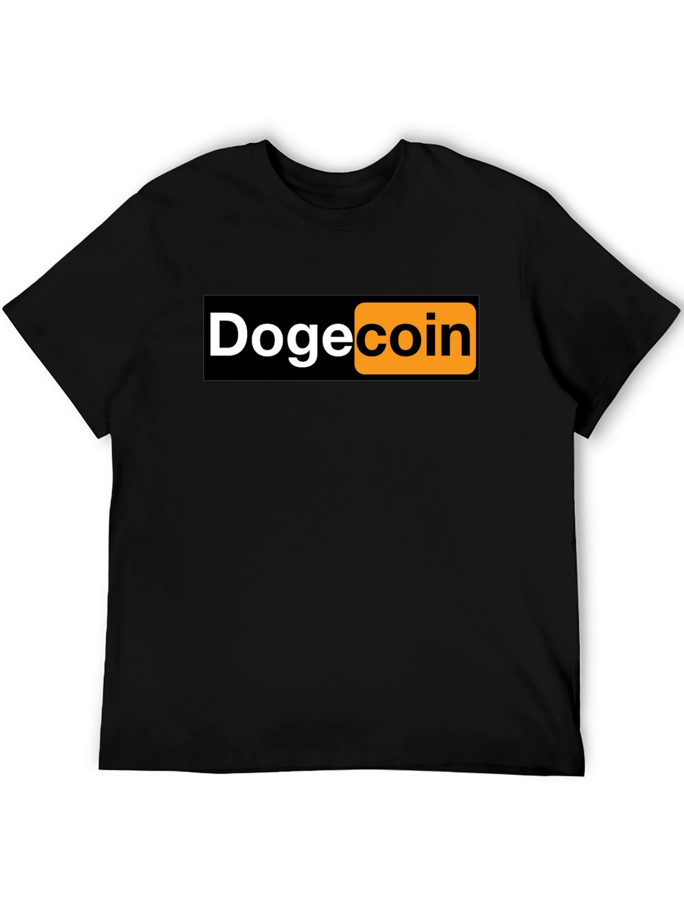 Dogecoin Parody T-Shirt - Black Novelty Tee