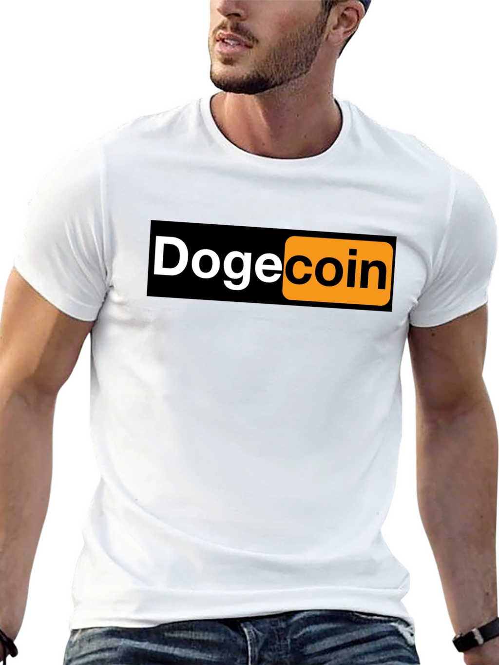 Dogecoin Parody T-Shirt - Black Novelty Tee