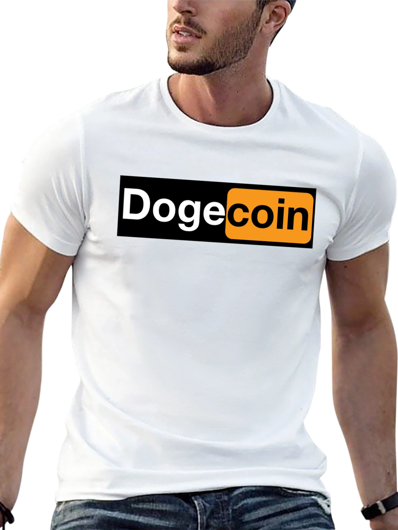 Dogecoin Parody T-Shirt - Black Novelty Tee