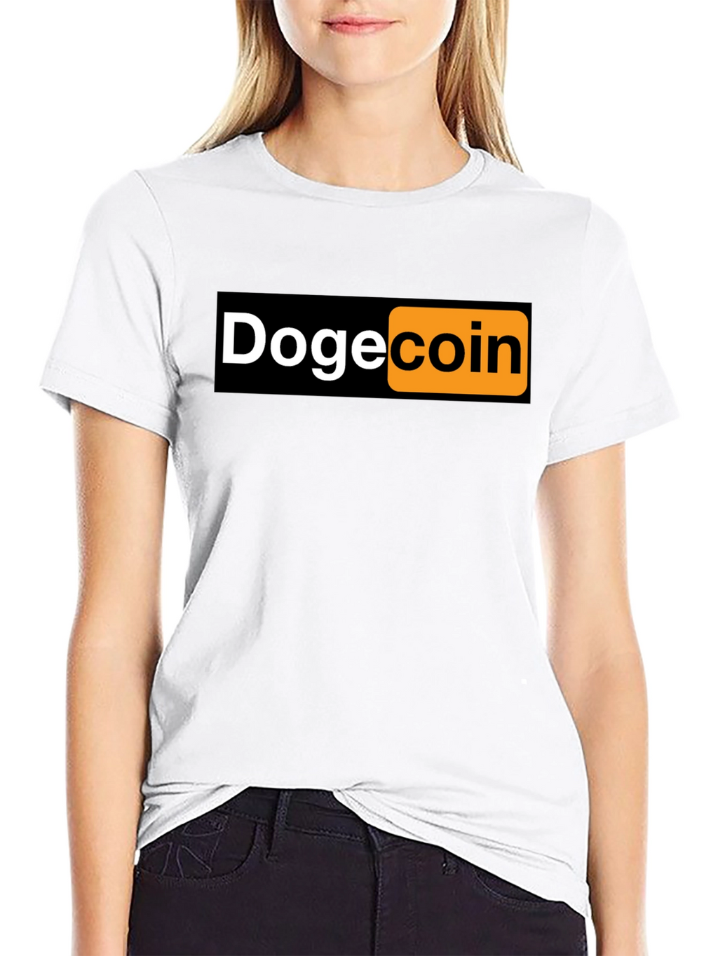 Dogecoin Parody T-Shirt - Black Novelty Tee