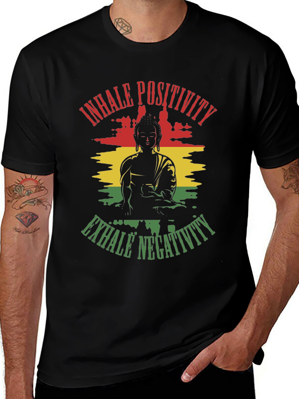 Inhale Positivity Buddha Graphic Tee