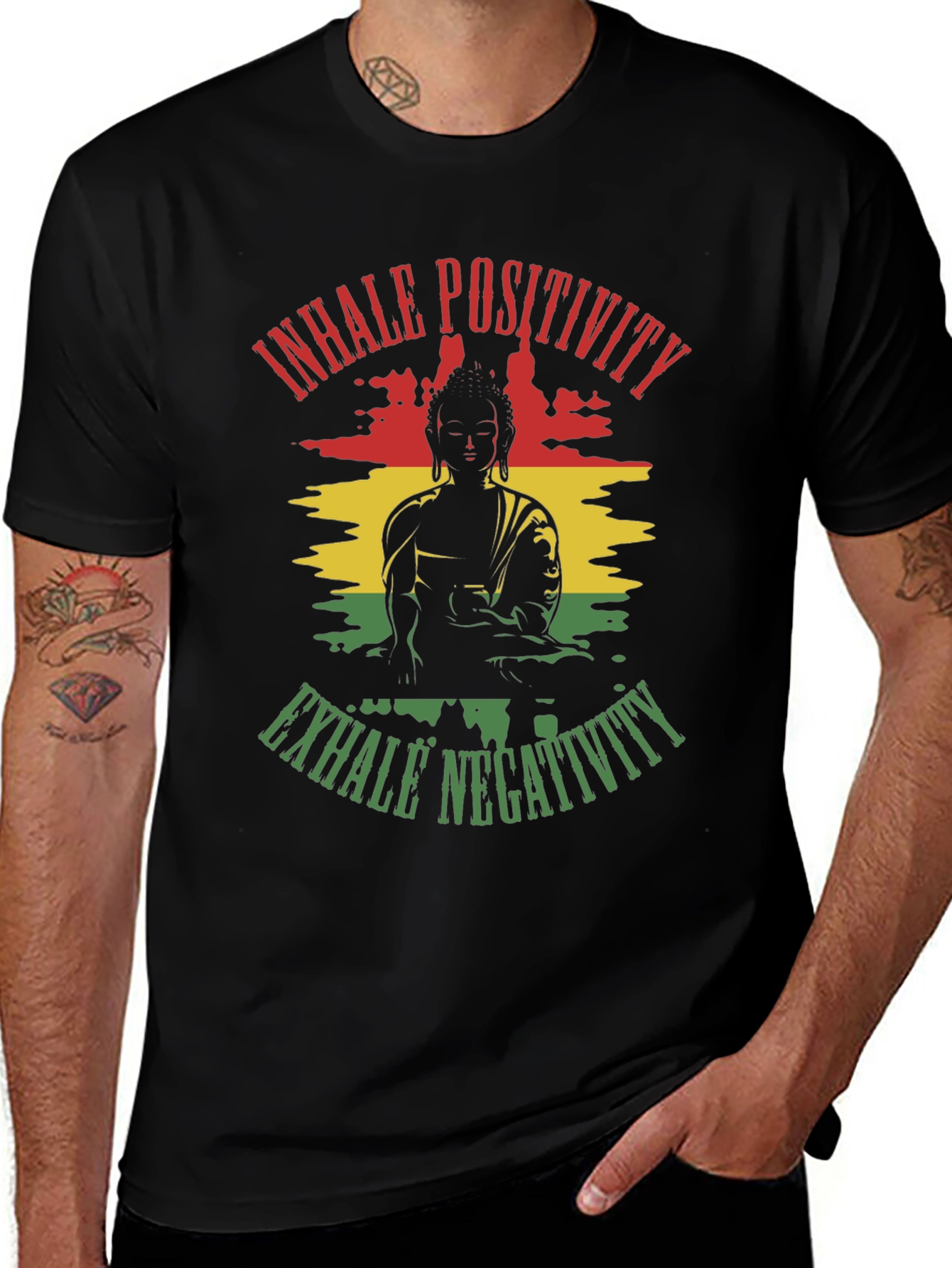 Inhale Positivity Buddha Graphic Tee