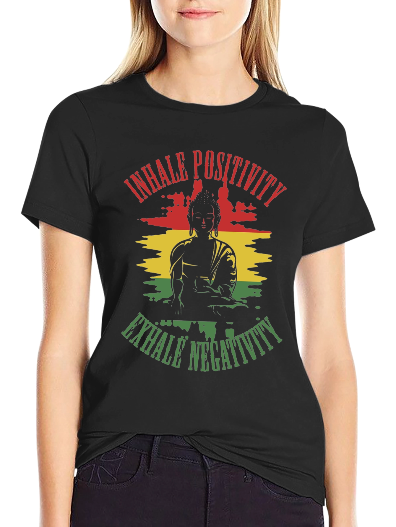 Inhale Positivity Buddha Graphic Tee