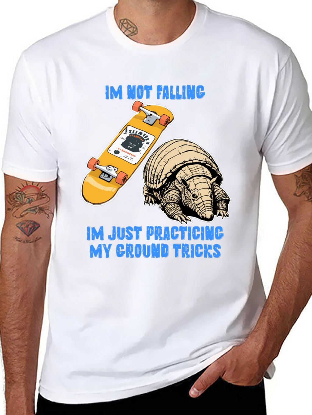 Armadillo Skateboard T-Shirt: Ground Tricks