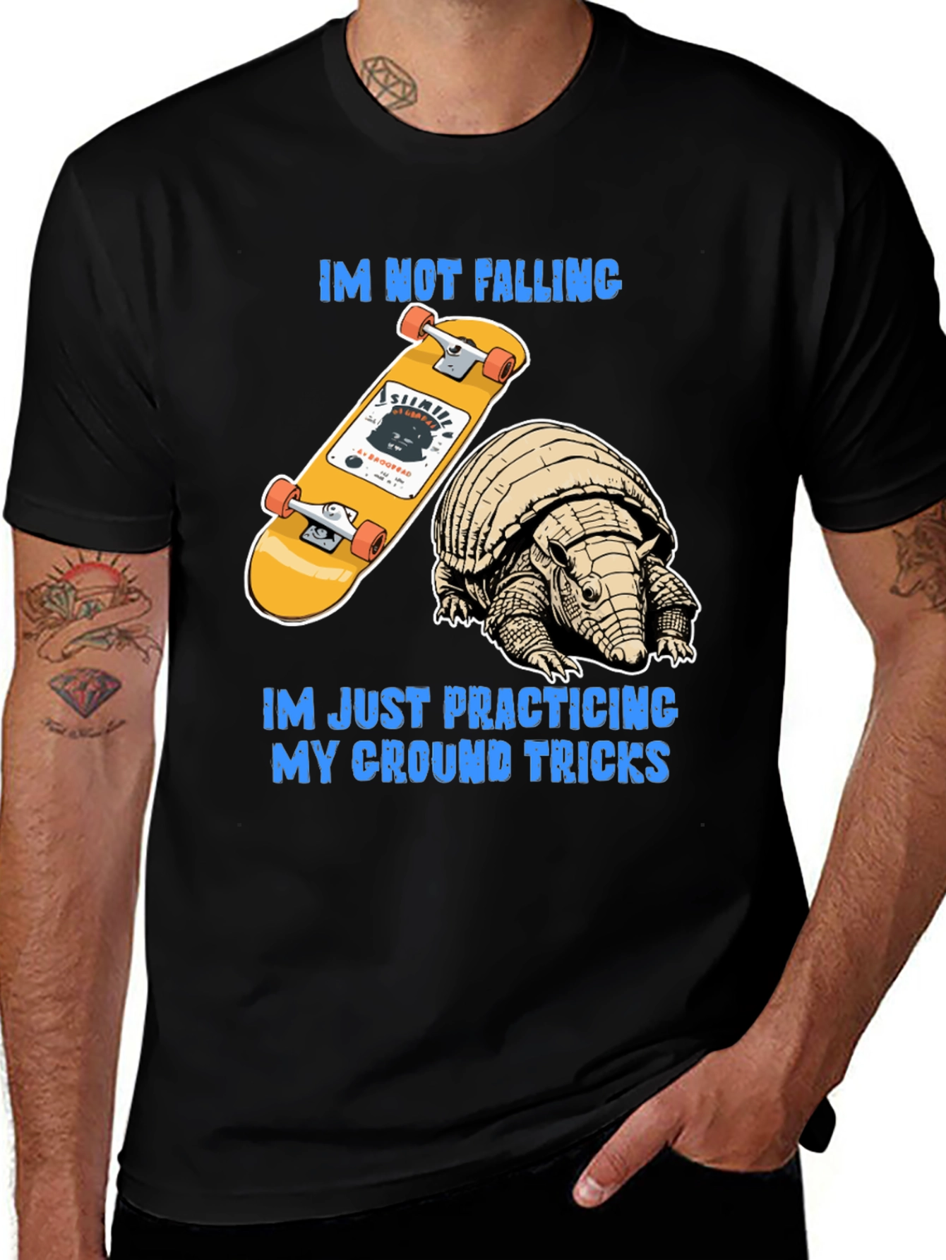 Armadillo Skateboard T-Shirt: Ground Tricks