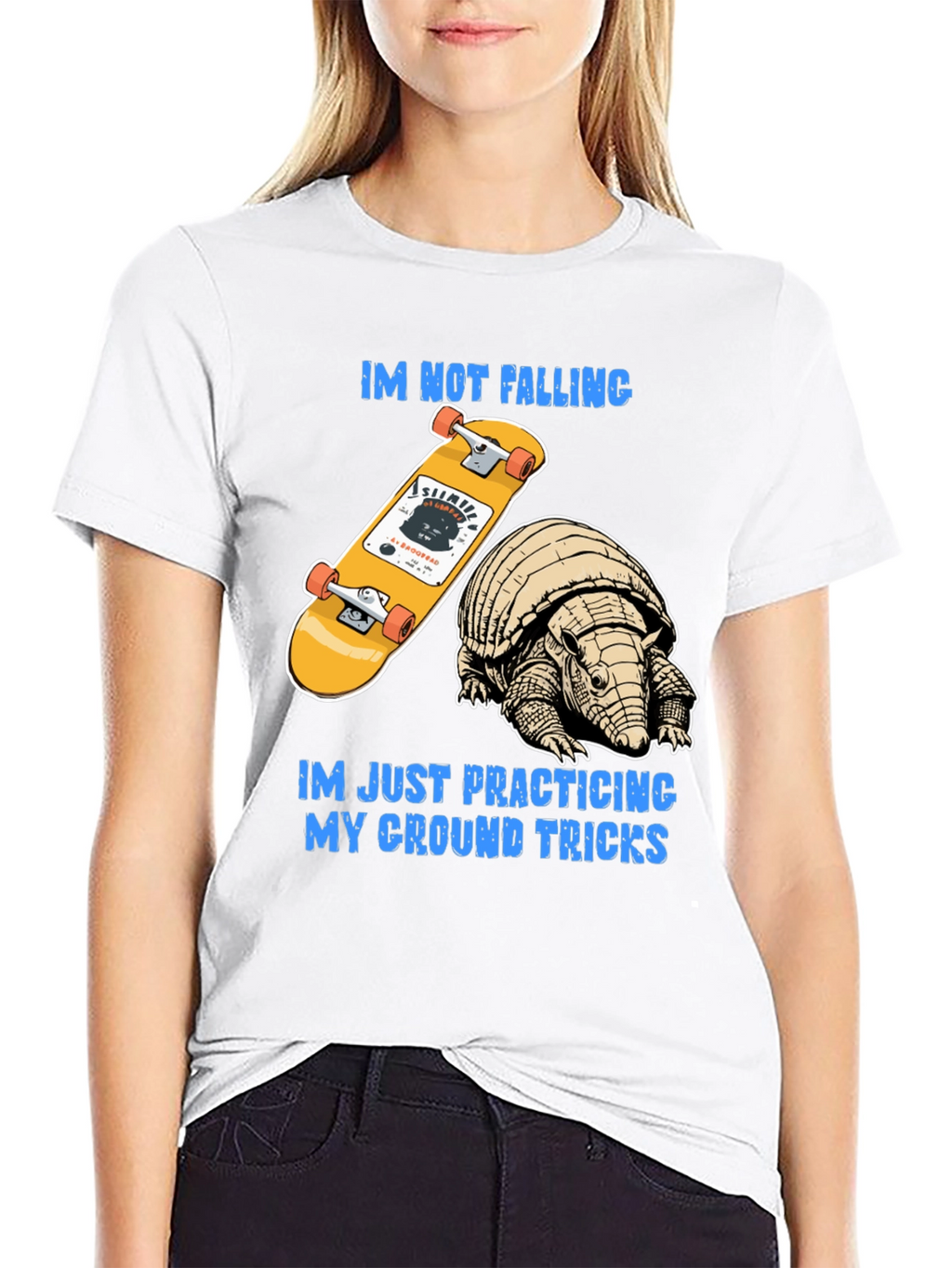 Armadillo Skateboard T-Shirt: Ground Tricks