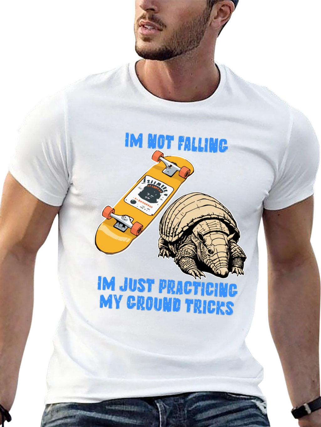 Armadillo Skateboard T-Shirt: Ground Tricks