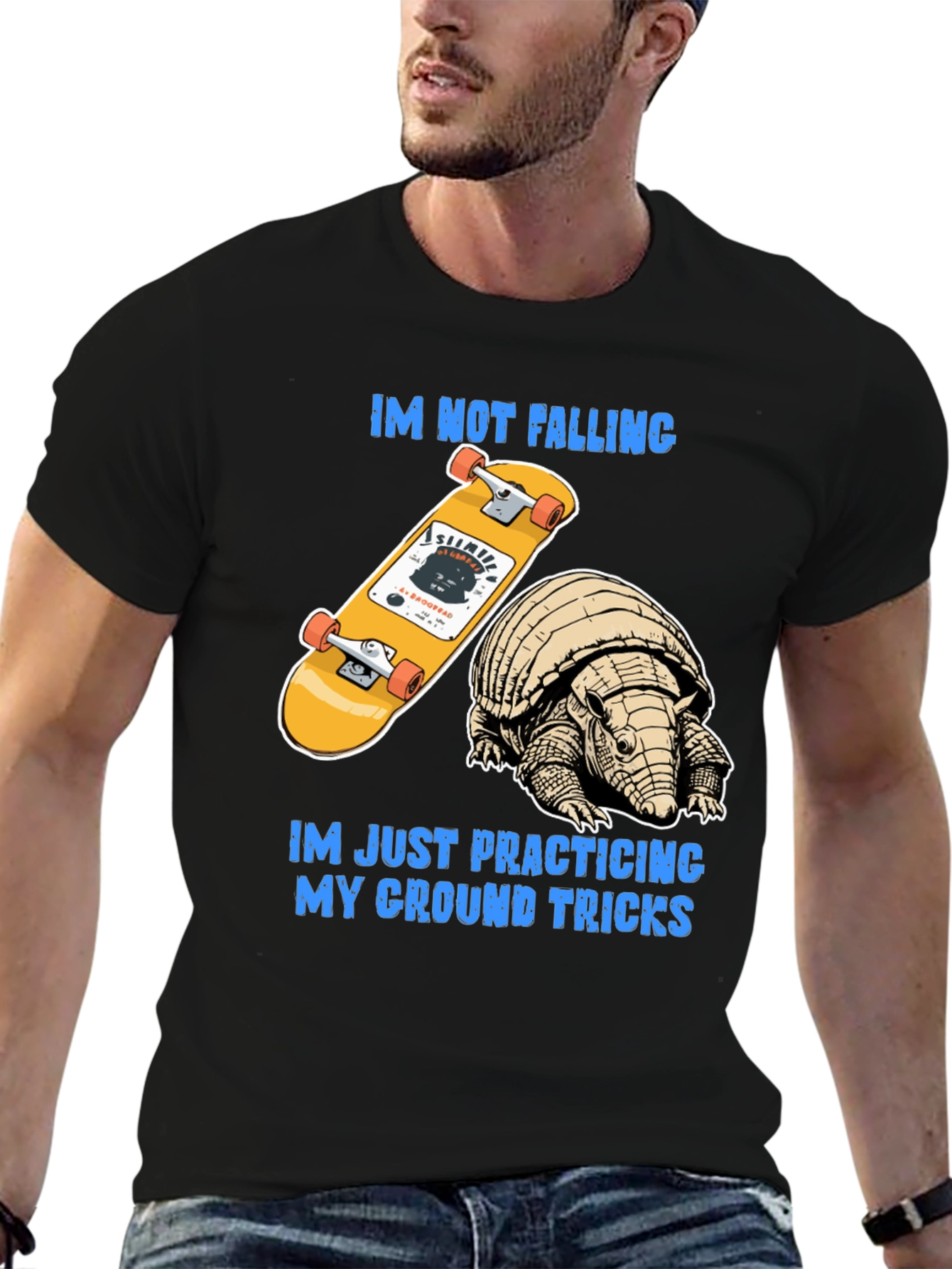 Armadillo Skateboard T-Shirt: Ground Tricks