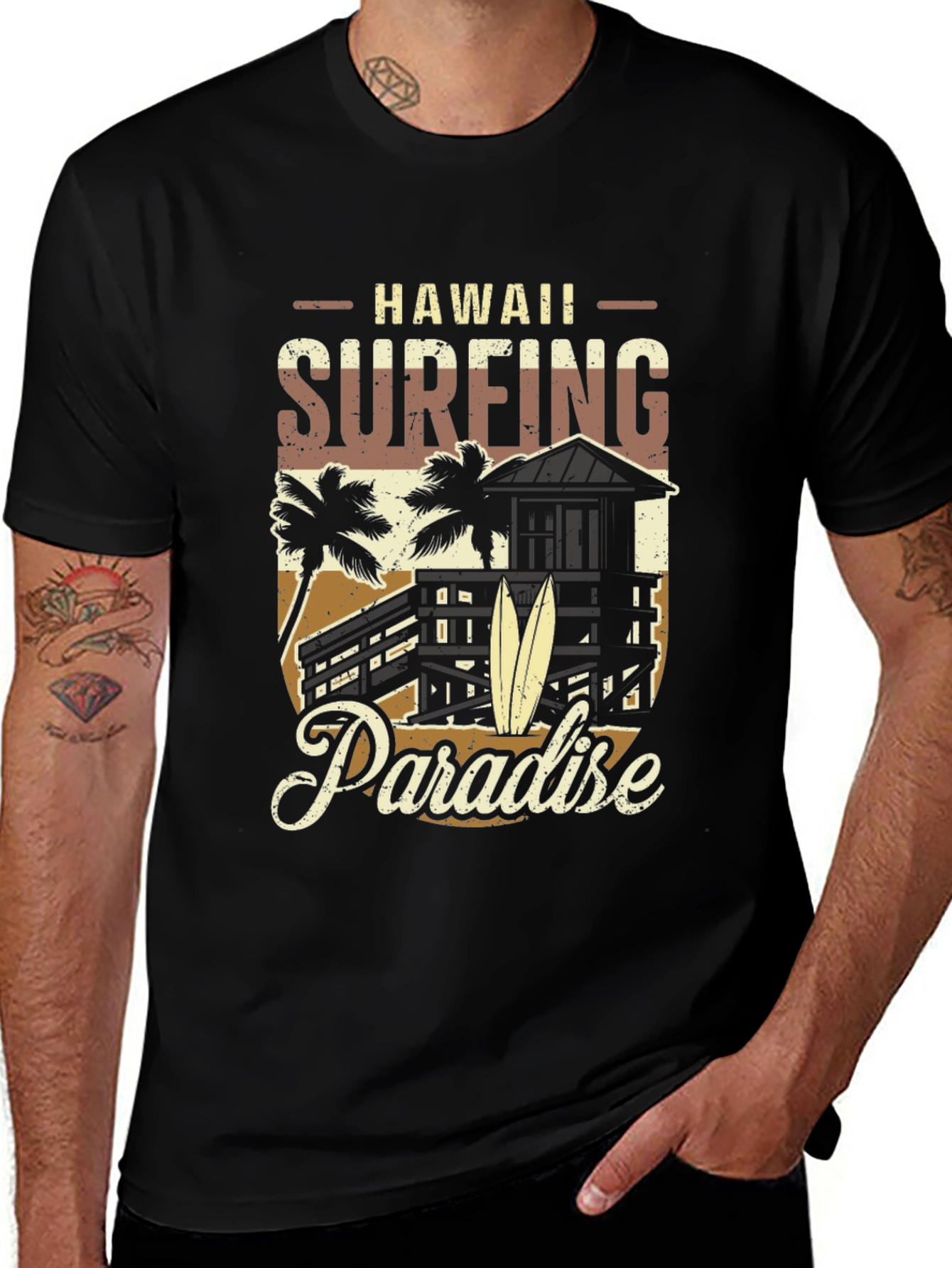 Hawaii Surfing Paradise Graphic Tee