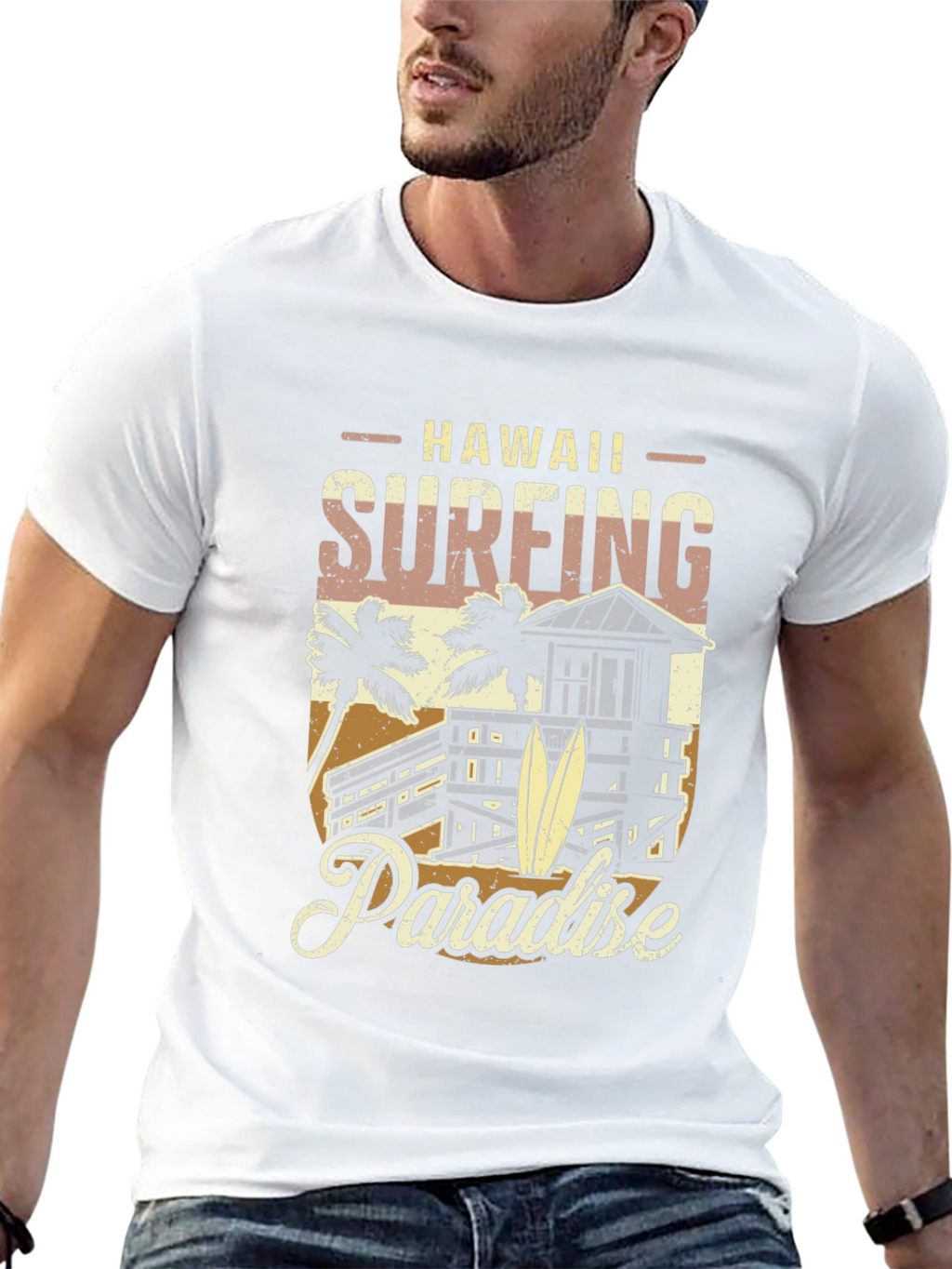 Hawaii Surfing Paradise Graphic Tee