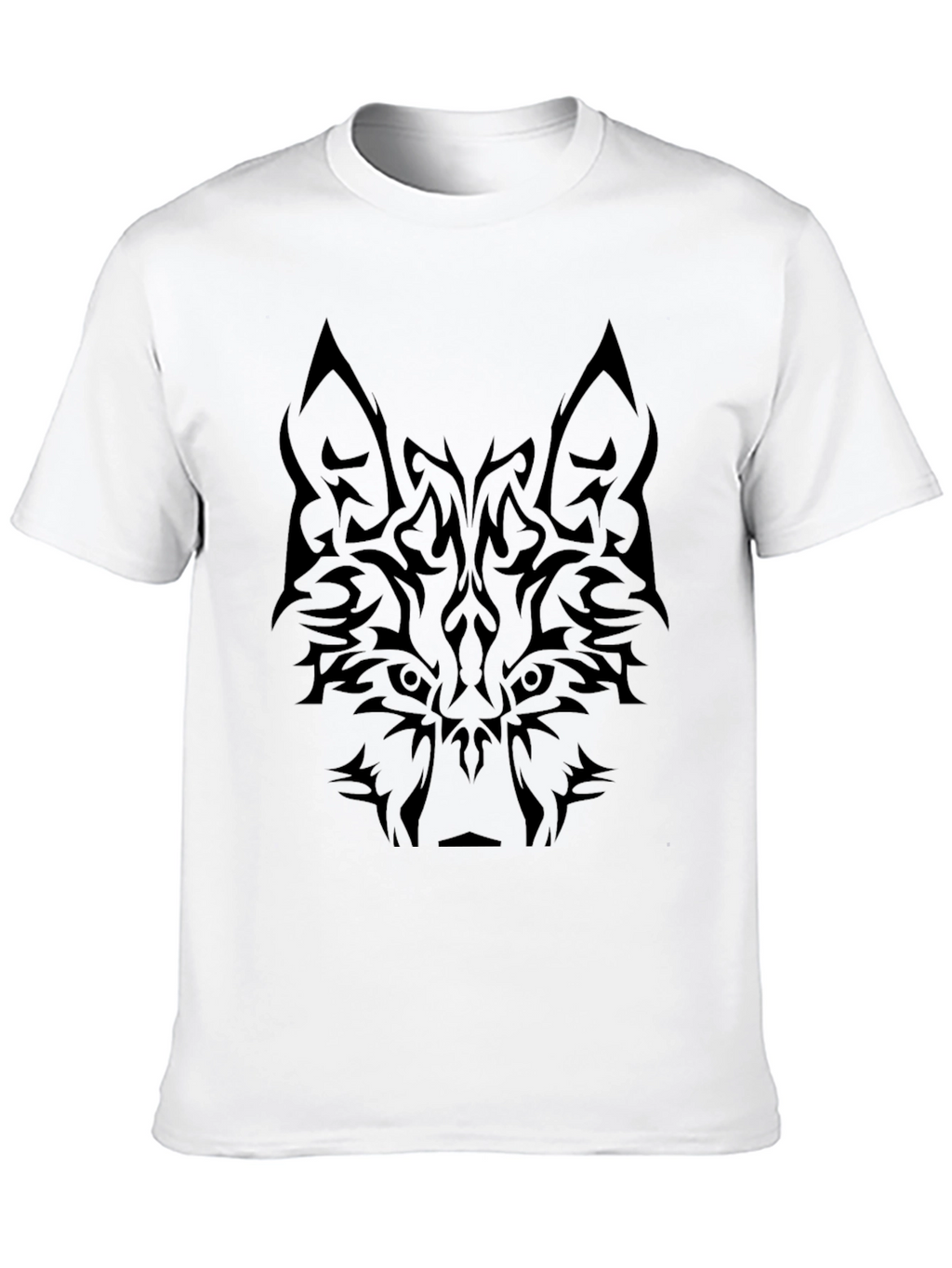 Tribal Wolf Graphic Tee - Black T-Shirt