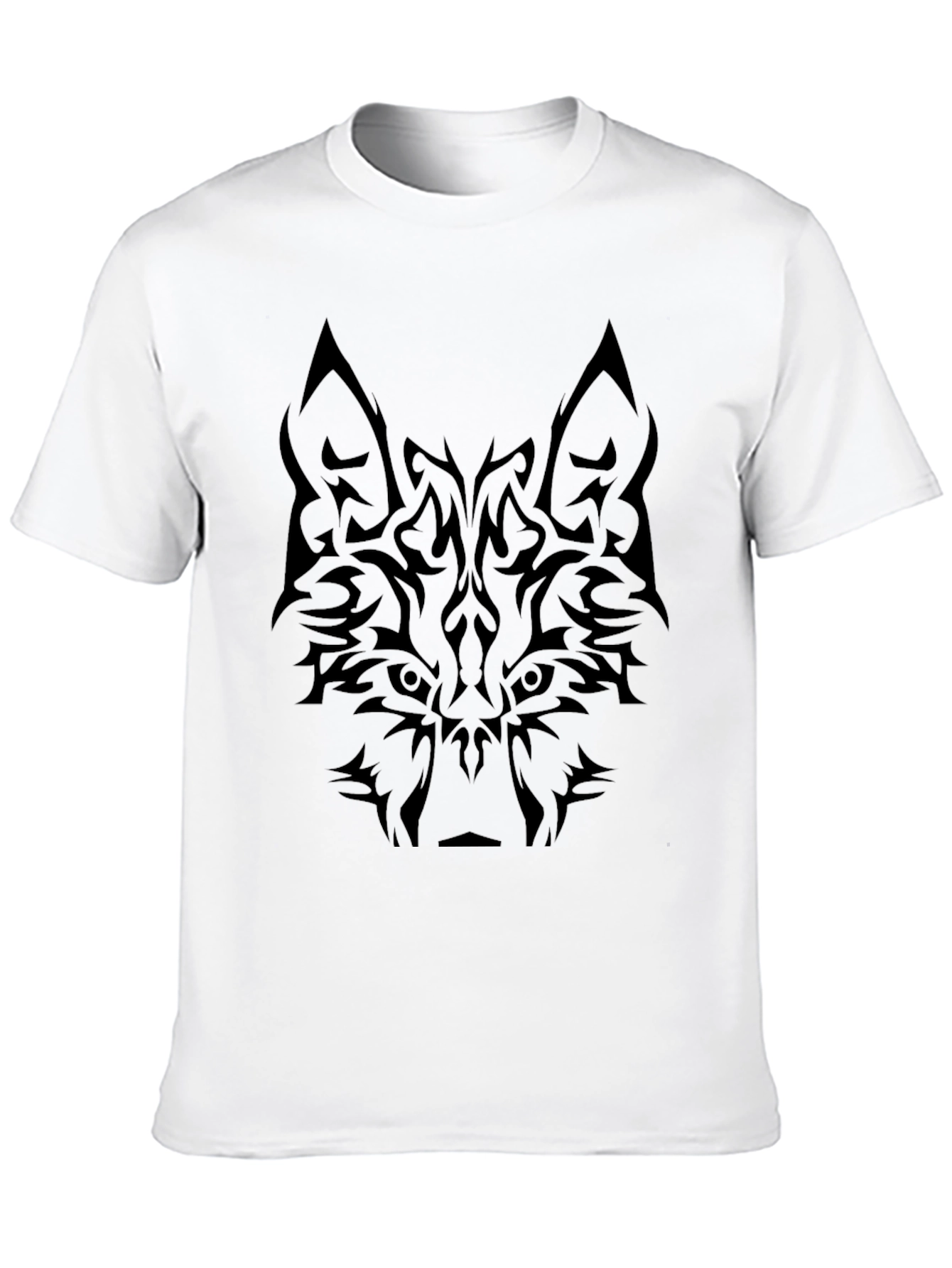 Tribal Wolf Graphic Tee - Black T-Shirt