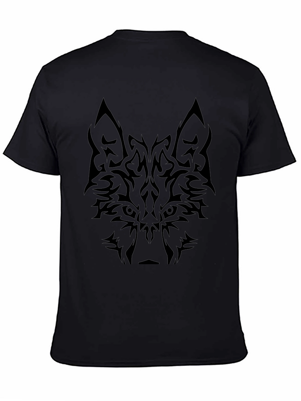 Tribal Wolf Graphic Tee - Black T-Shirt