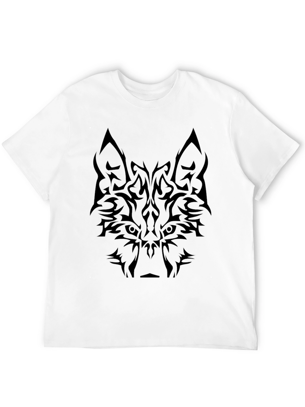Tribal Wolf Graphic Tee - Black T-Shirt