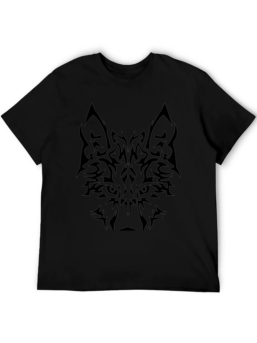 Tribal Wolf Graphic Tee - Black T-Shirt