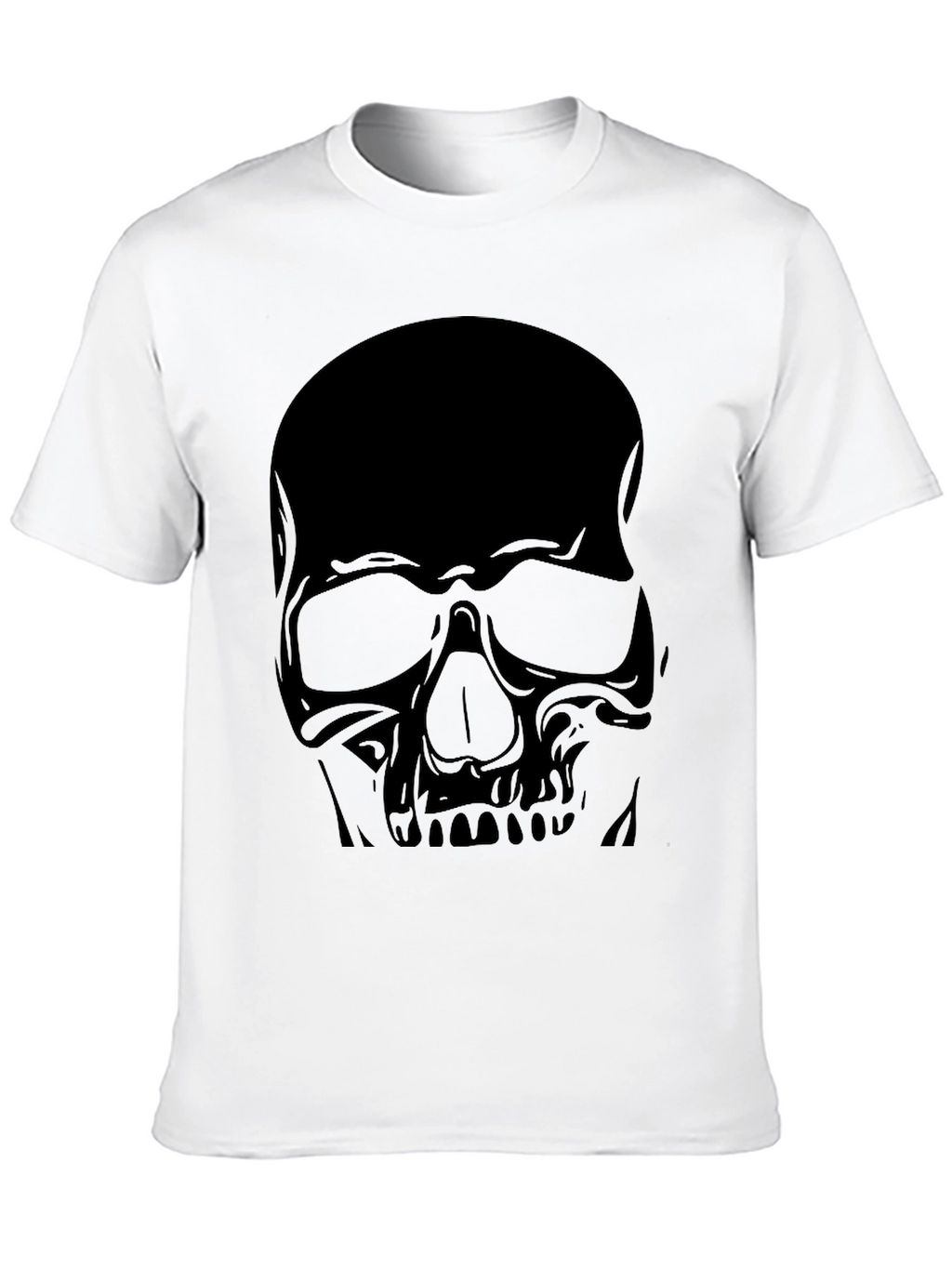 Skull Graphic Tee - Black Cotton Casual