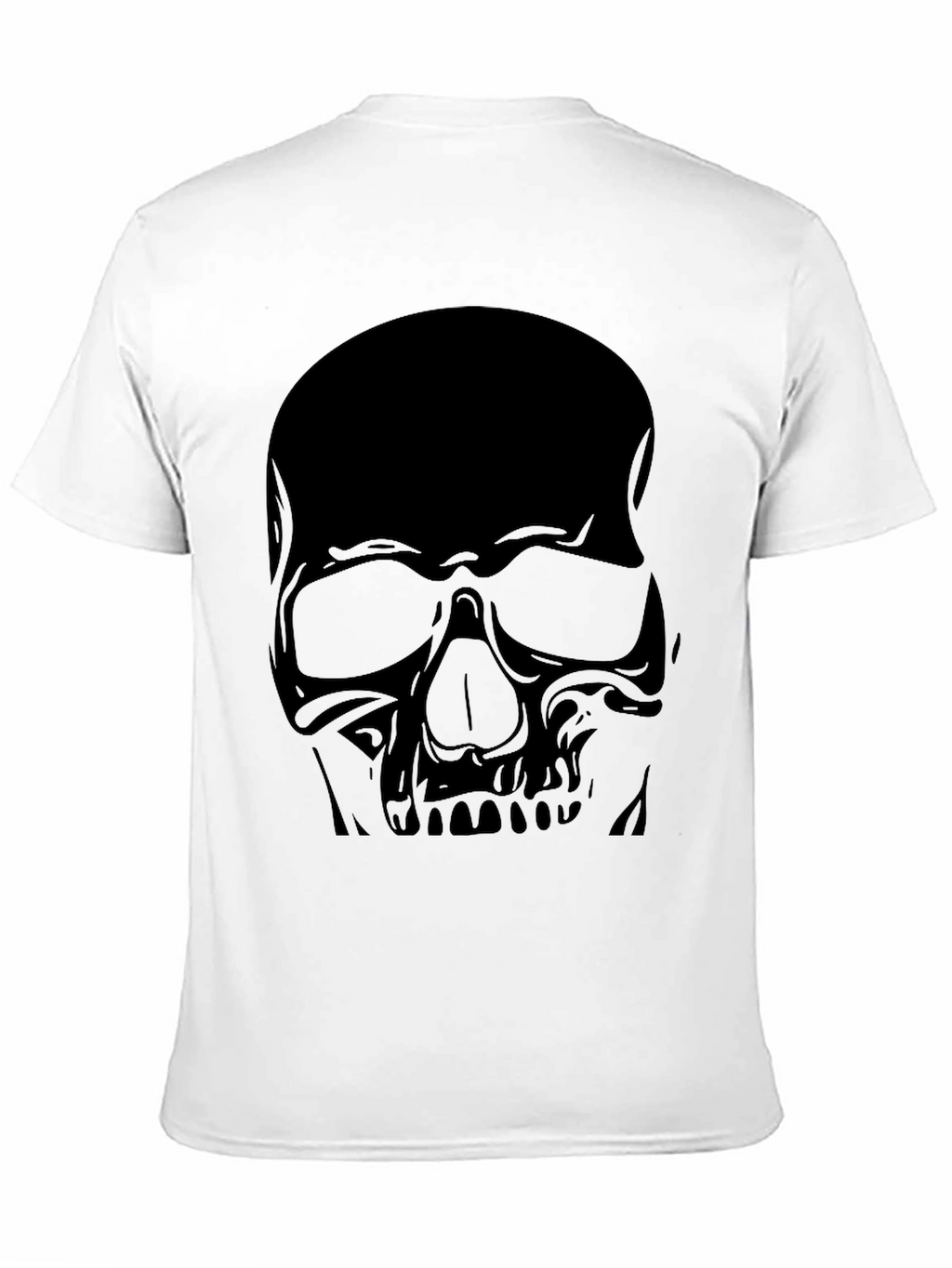 Skull Graphic Tee - Black Cotton Casual