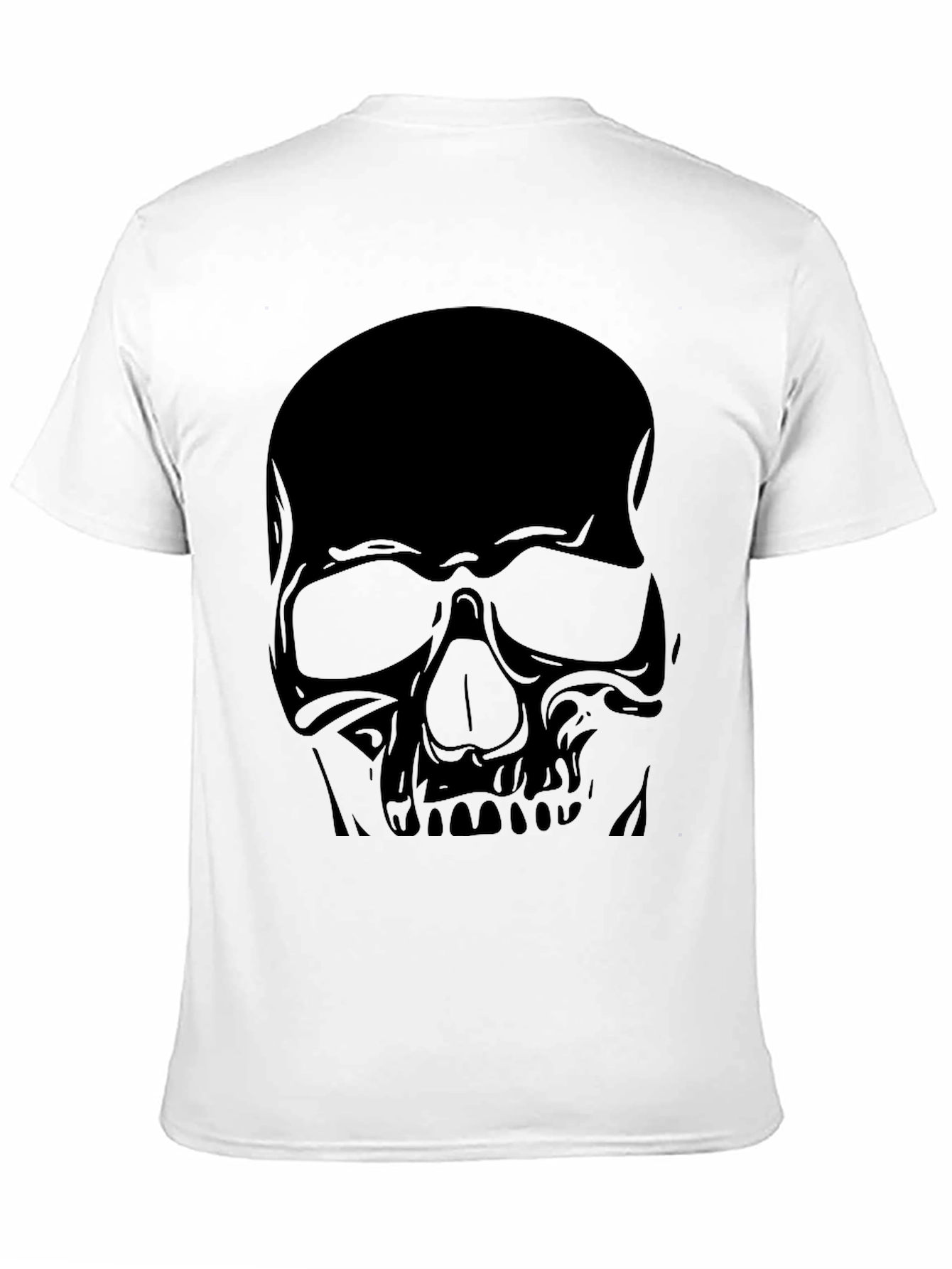 Skull Graphic Tee - Black Cotton Casual