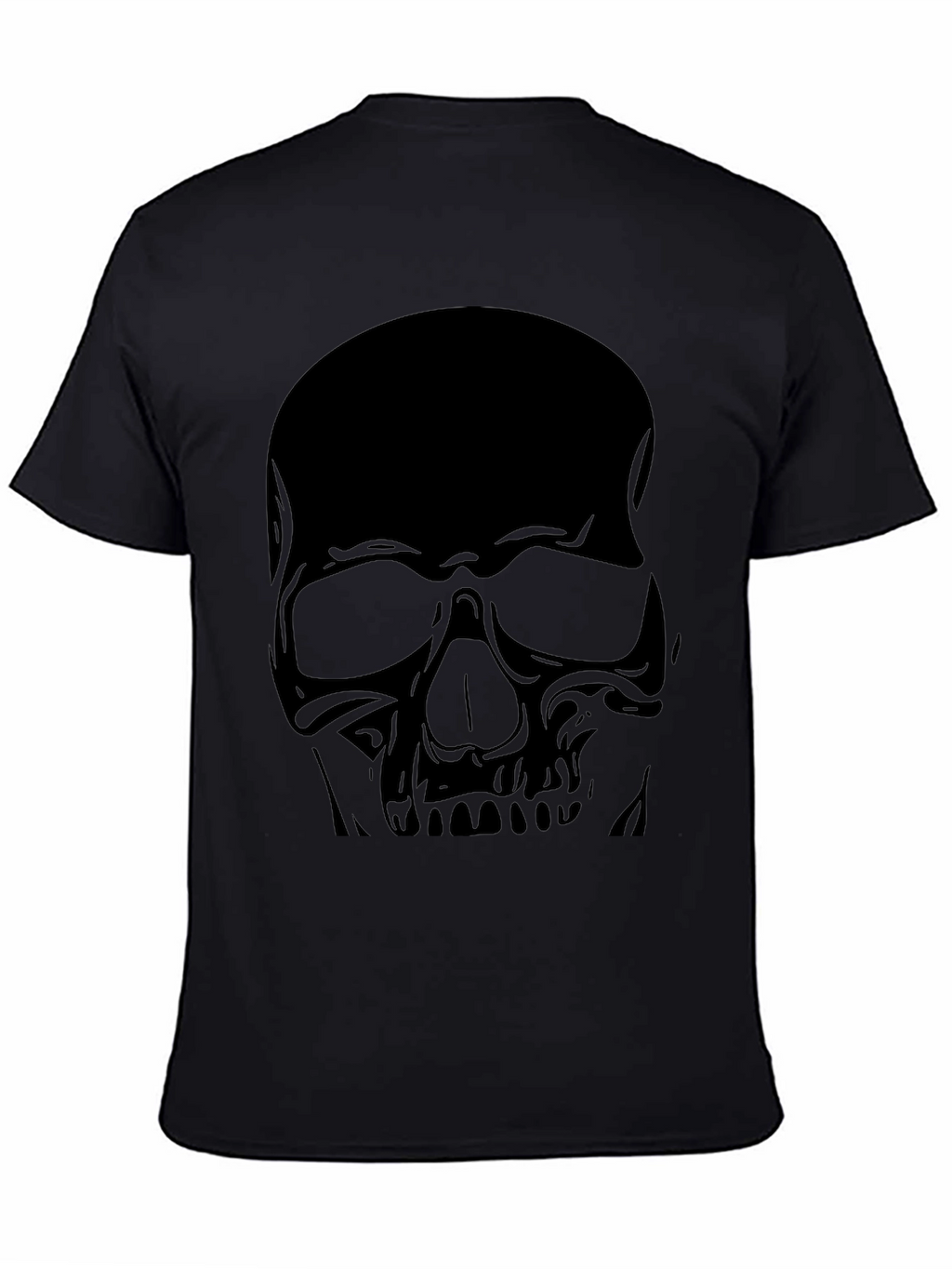Skull Graphic Tee - Black Cotton Casual