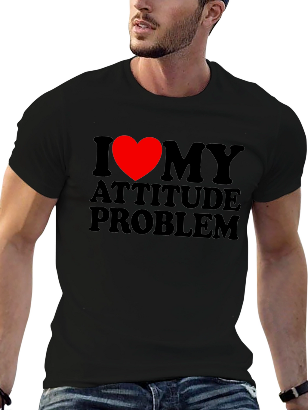 I Heart My Attitude Problem Novelty Graphic Tee