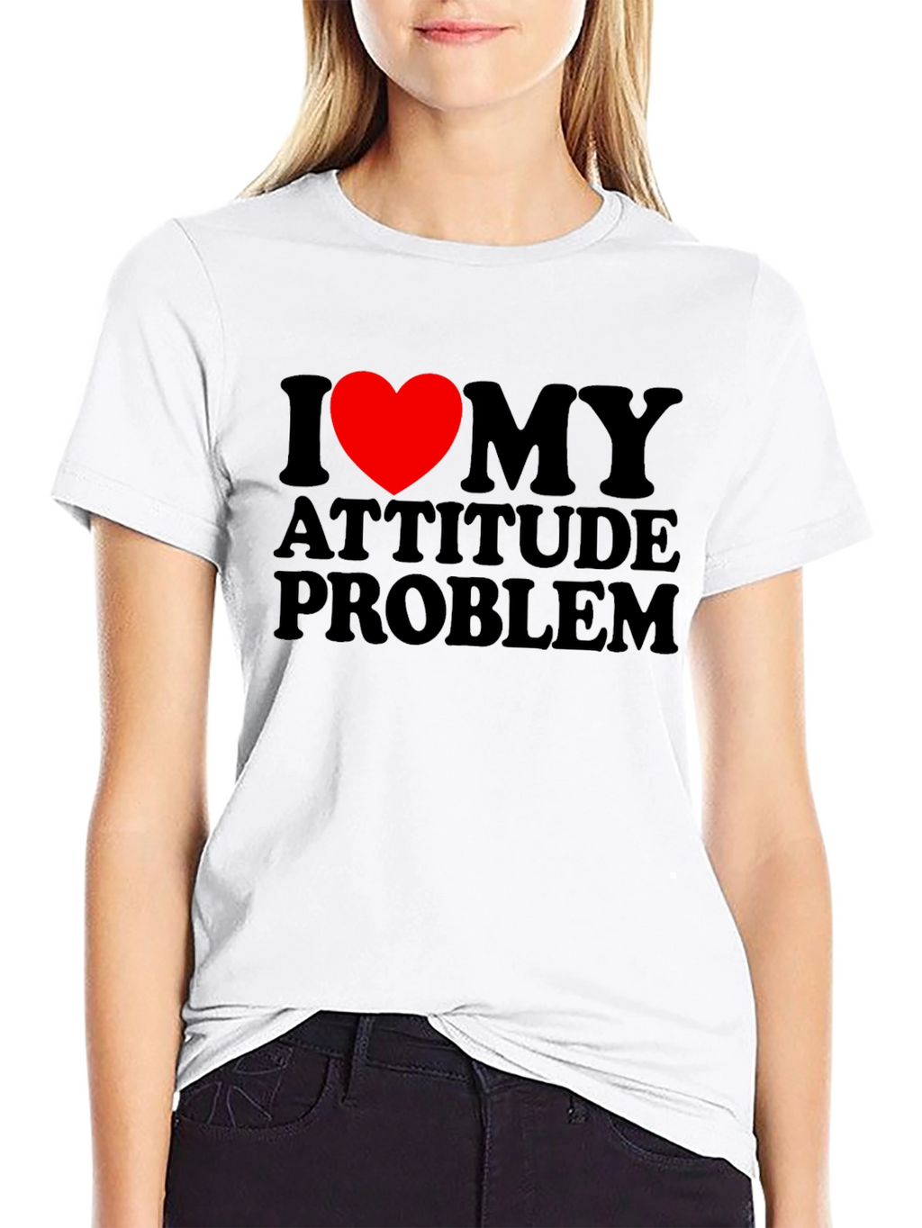 I Heart My Attitude Problem Novelty Graphic Tee