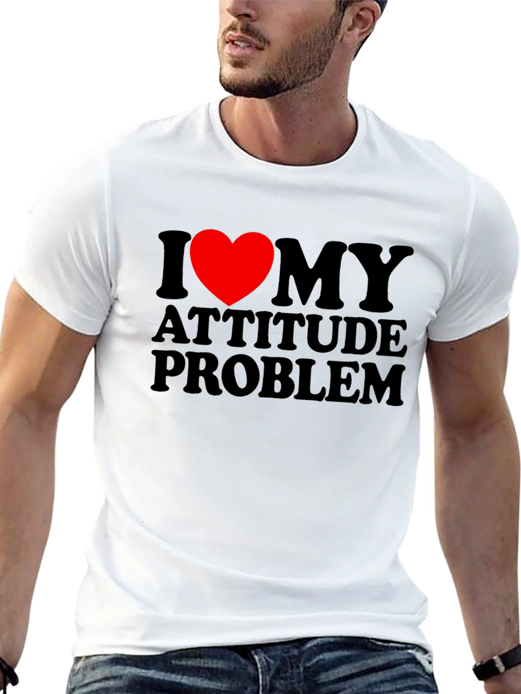 I Heart My Attitude Problem Novelty Graphic Tee