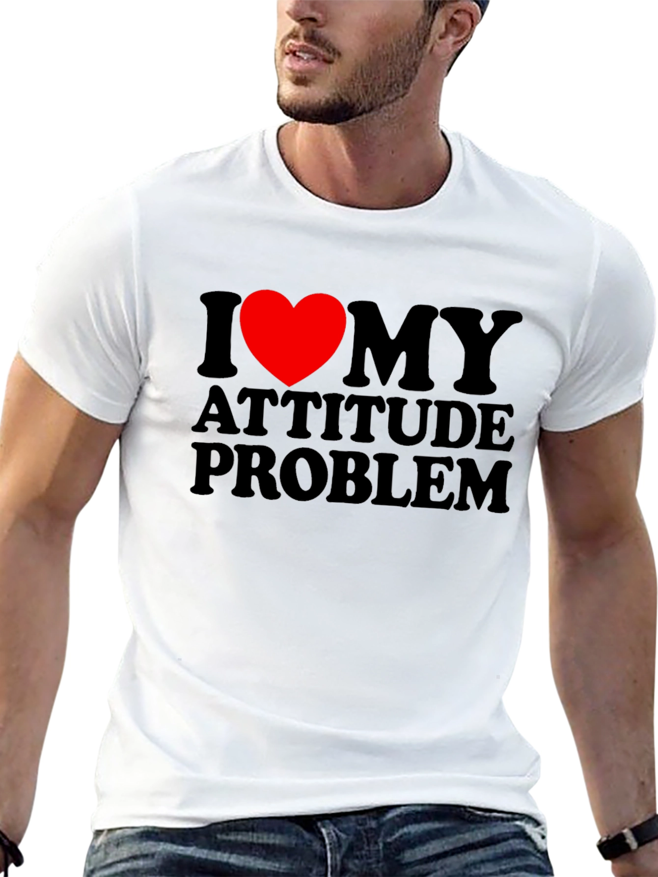 I Heart My Attitude Problem Novelty Graphic Tee