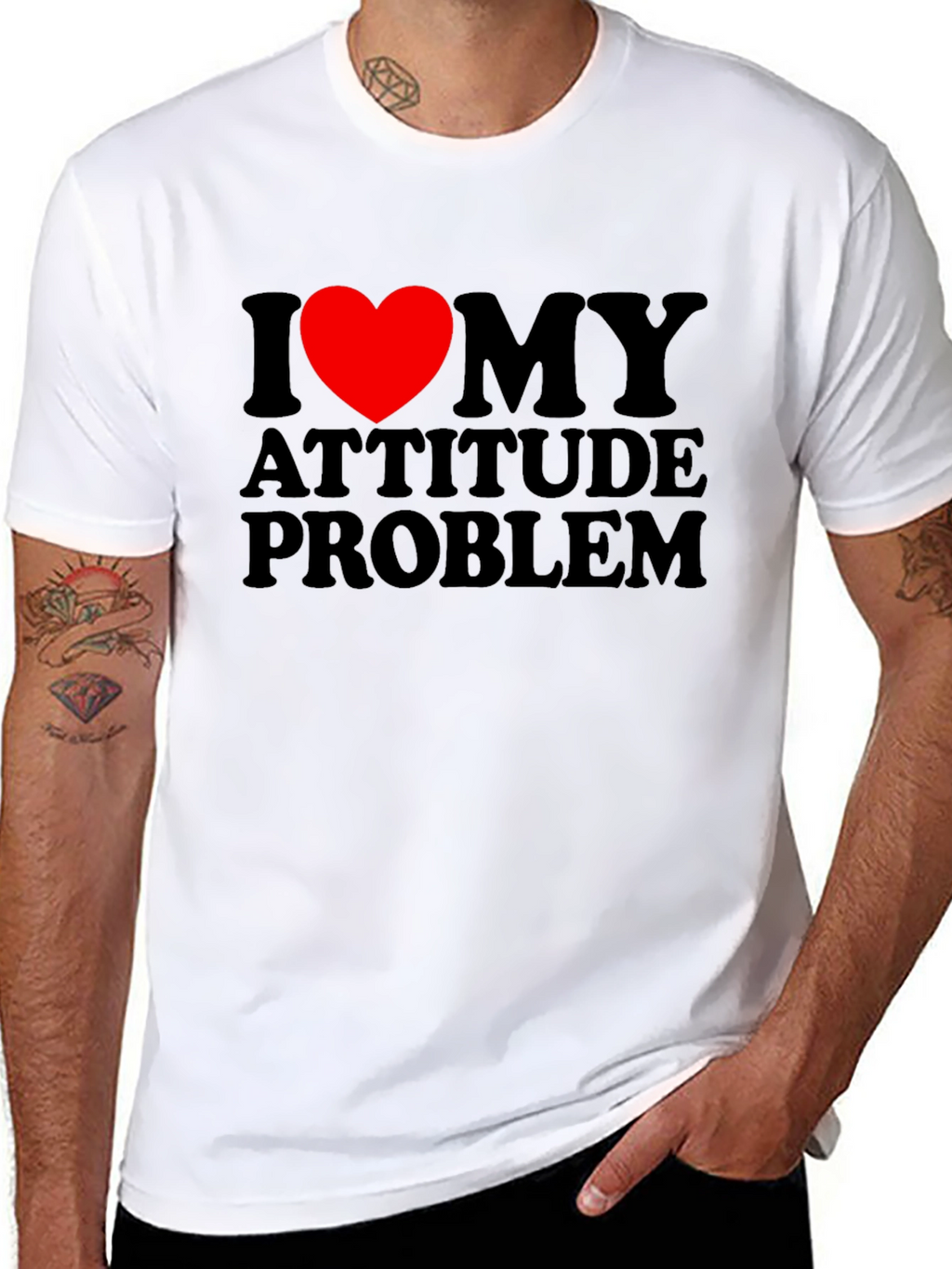 I Heart My Attitude Problem Novelty Graphic Tee