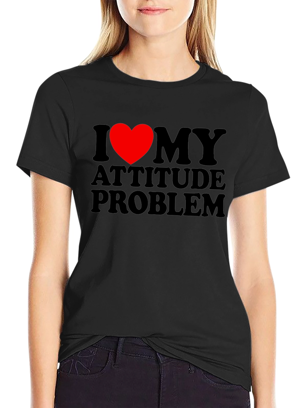 I Heart My Attitude Problem Novelty Graphic Tee