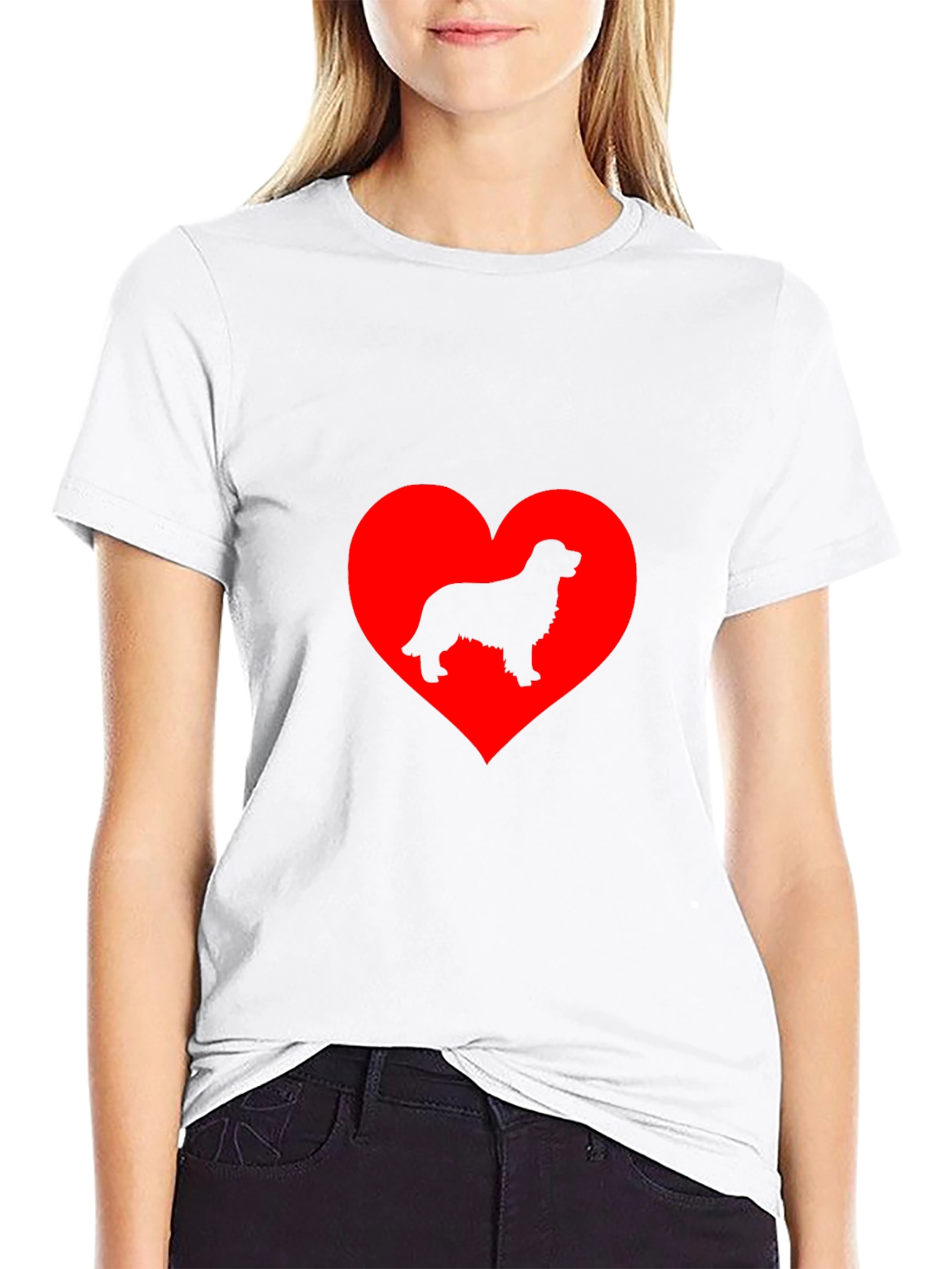 Dog Lover T-Shirt: Heart Silhouette Design