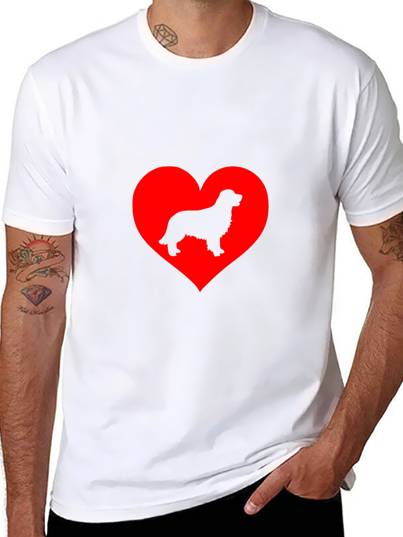 Dog Lover T-Shirt: Heart Silhouette Design