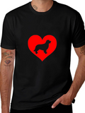 Dog Lover T-Shirt: Heart Silhouette Design
