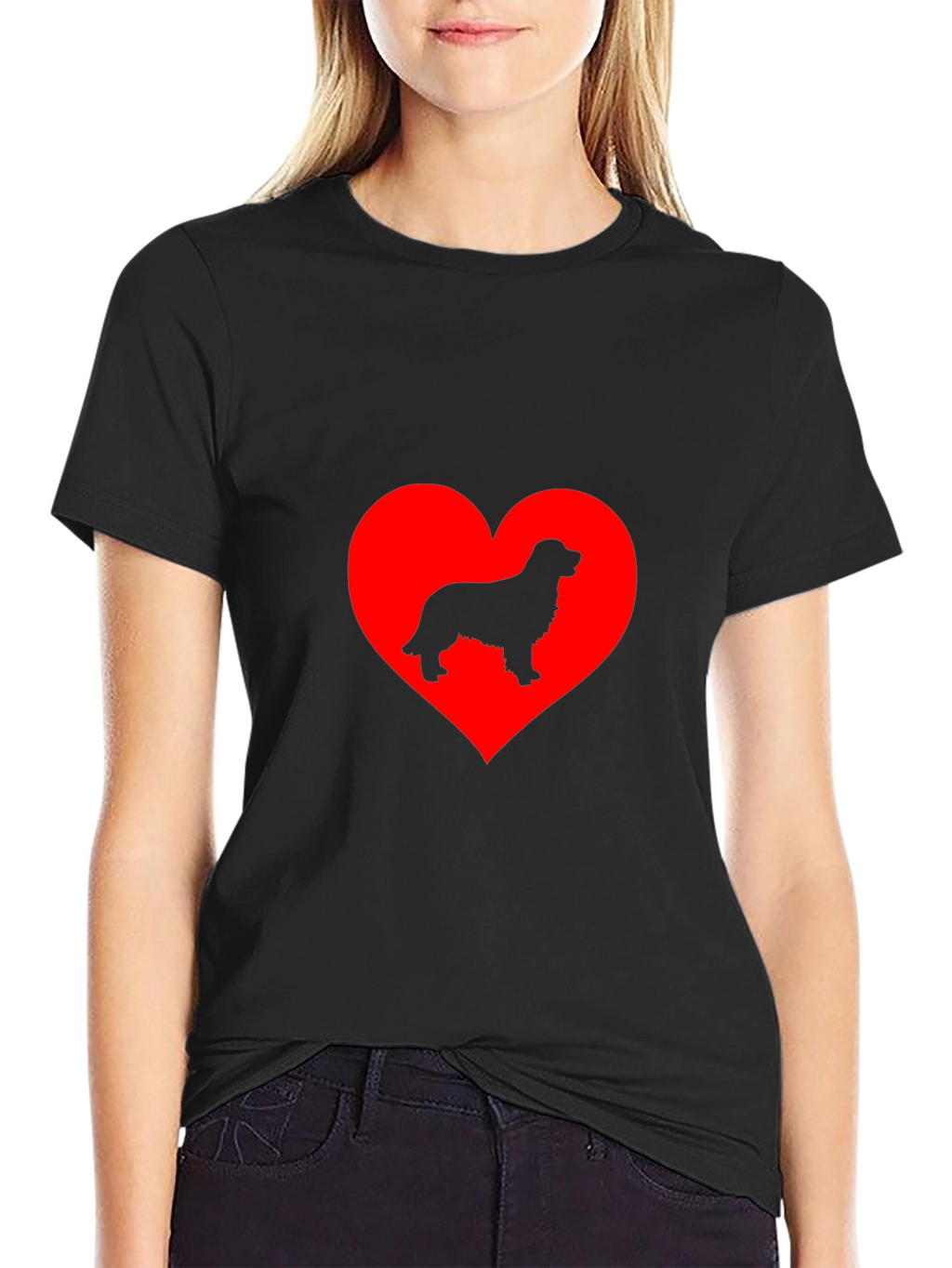 Dog Lover T-Shirt: Heart Silhouette Design